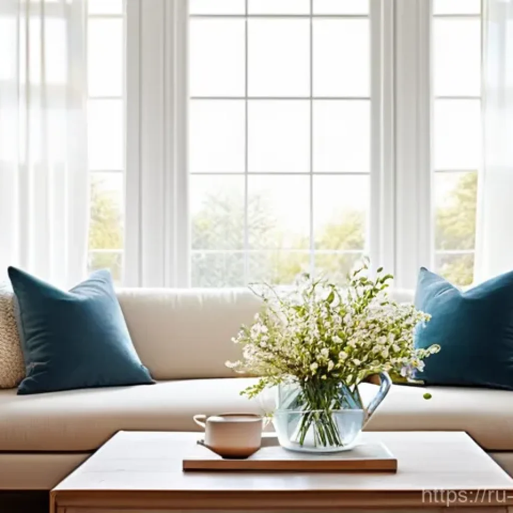 홈스타일리스트를 위한 사진 촬영 기법 - **Prompt 1: Golden Hour Serenity in a Living Room**
"A spacious and inviting living room interio...