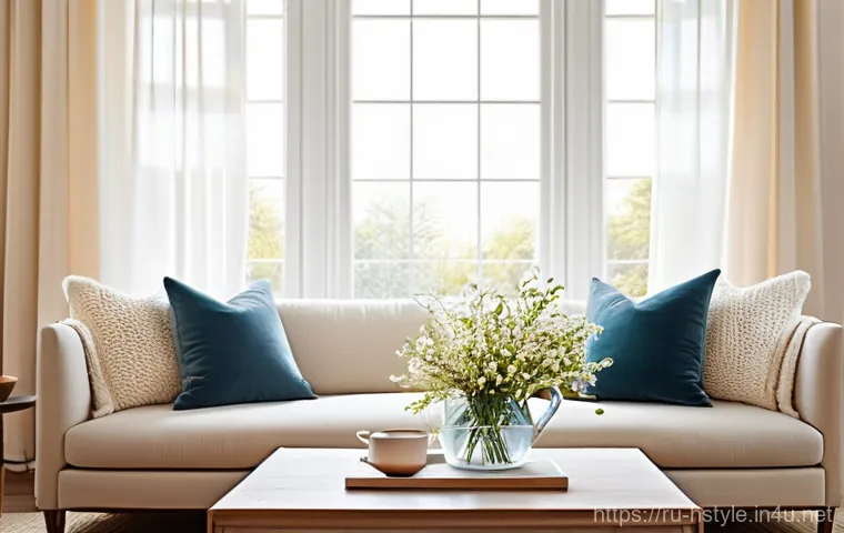 홈스타일리스트를 위한 사진 촬영 기법 - **Prompt 1: Golden Hour Serenity in a Living Room**
    "A spacious and inviting living room interio...