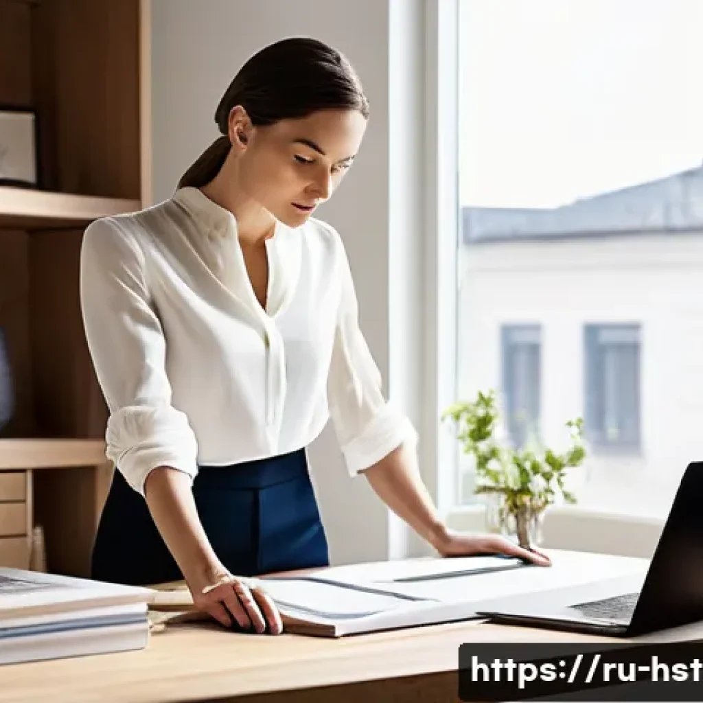 홈스타일리스트의 이력서 작성법 - **Prompt:** A stylish female home stylist, in her early thirties, is meticulously reviewing her beau...