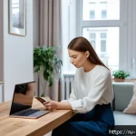 홈스타일리스트로 창업하기 - A modern Russian home stylist consulting a female client in a cozy apartment in Moscow, both dressed...